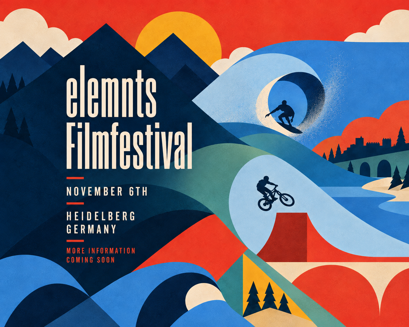 elemnts Filmfestival poster for November 6 in Heidelberg, Germany