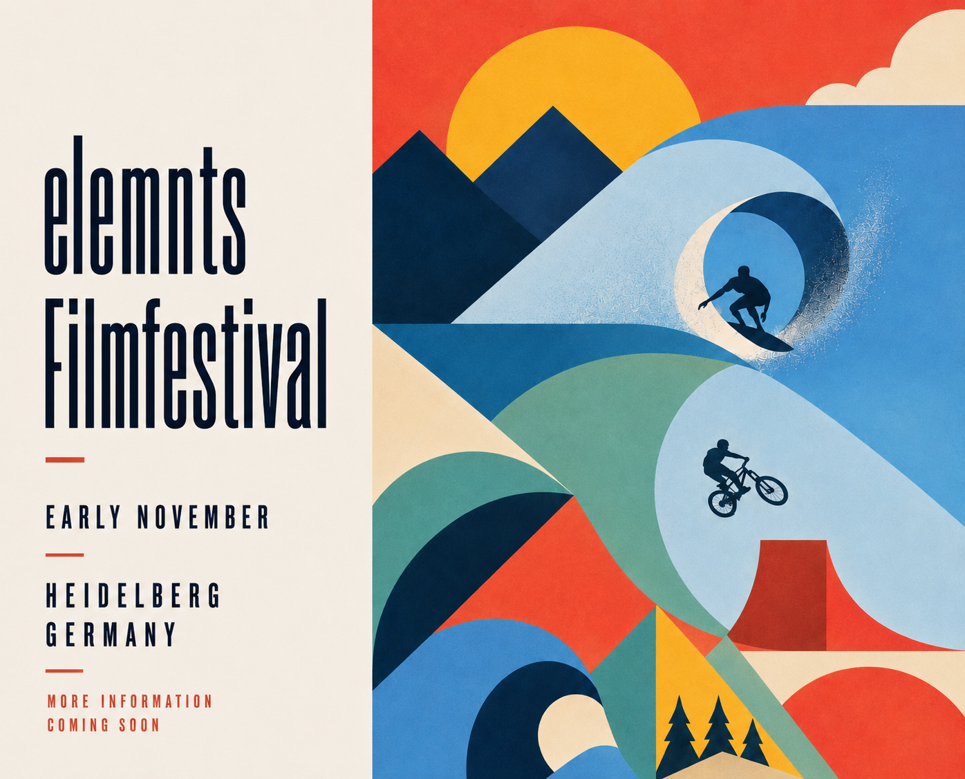 elemnts Filmfestival poster showing early November, Heidelberg Germany, and more information coming soon